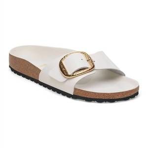 NEW BIRKENSTOCK women's madrid hammered big buckle narrow sandal in high shine a